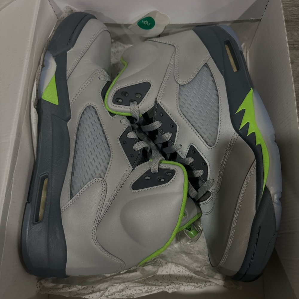 Nike Air Jordan 5 Retro Silver Green Bean-Flint Grey Men 12